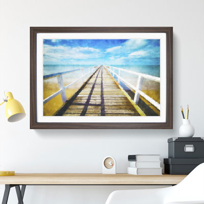 Pier Leading to the Ocean - Picture Frame Graphic Art Print