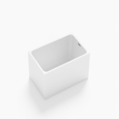 43" Acrylic Freestanding Bathtub ,Spacious rectangle Shape, Gloss White Finish, Chrome Overflow & Pop-Up Drain CUPC Certificate