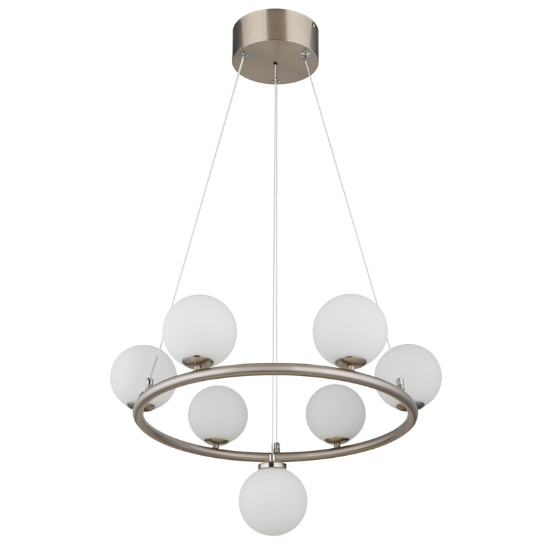 Nemacolin 7 - Light Pendant, Opaline, Brushed nickel