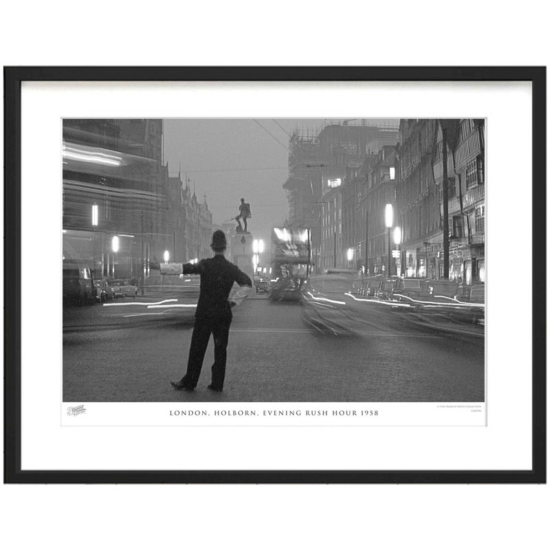 London, Holborn, Evening Rush Hour 1958 by Francis Frith - Single Picture Frame Print, 40cm H x 50cm W x 2.3cm D