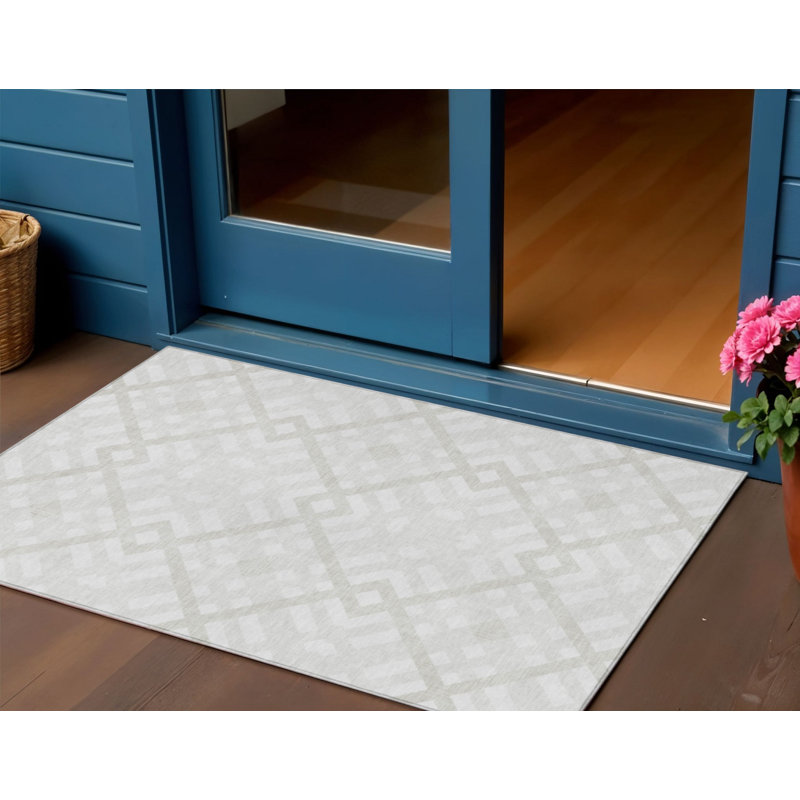 Tapis intérieur / extérieur ivoire beige et brun clair 3 'x 5'