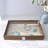 Jewellery Display Case, Display Case Accessories Storage Box with Tempered Glass Hinge Lid, Jewellery Tray for Collectibles, Walnut Colour