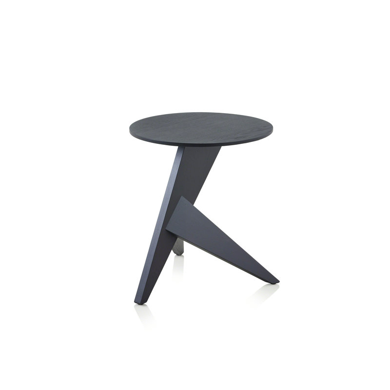 Medici Solid Wood Abstract End Table, Black