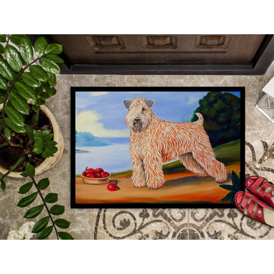 Paillasson d’intérieur antidérapant à revêtement doux Stefana Wheaten terrier