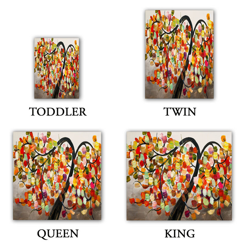 Ensemble de housse de couette color tree ix, 1 housse de couette grand + 2 taies standards