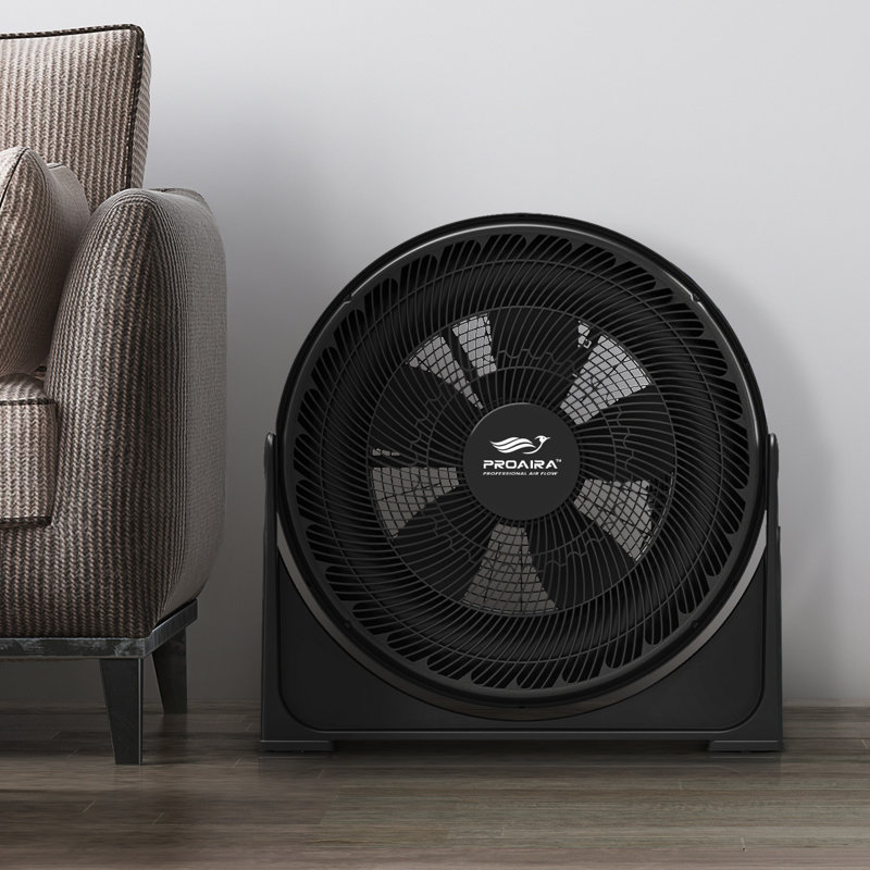 Proaira Black 23" Three Speed Floor Box Fan