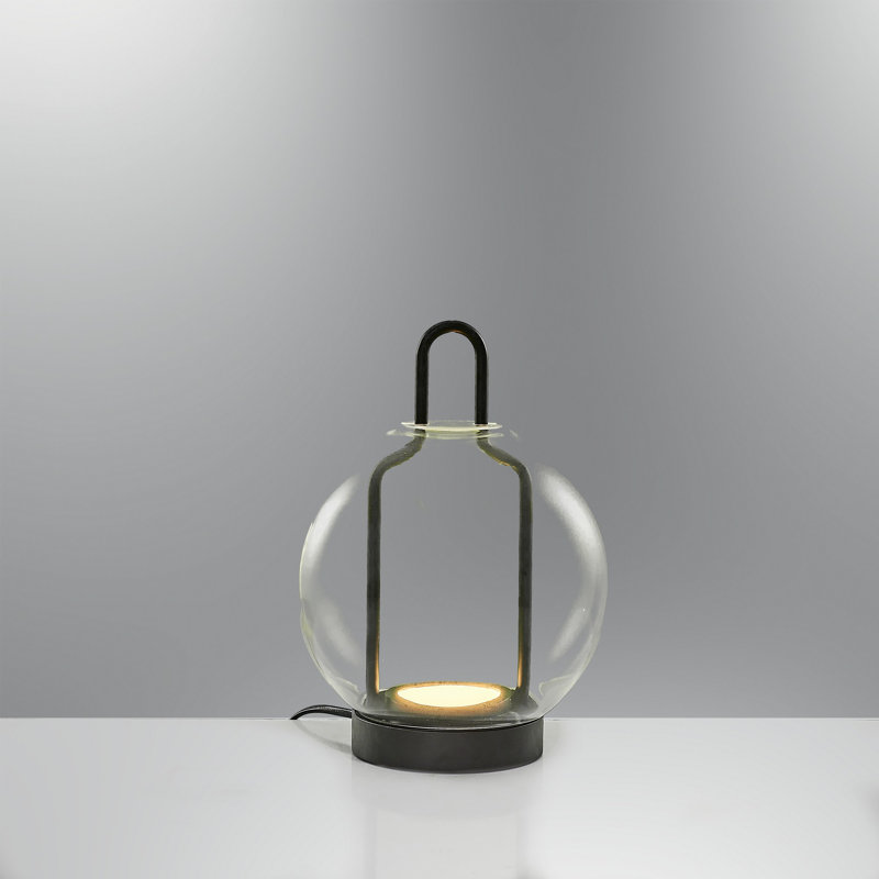 Modern Black Floor Lamp with Metal Body, 5W LED, 3000K Warm Light, 500 Lumens | 7.1 in Diameter x 10.6 in Height | Energy Efficient, Stylish Design for Living Room, Bedroom, & Office | Integral LED Technology