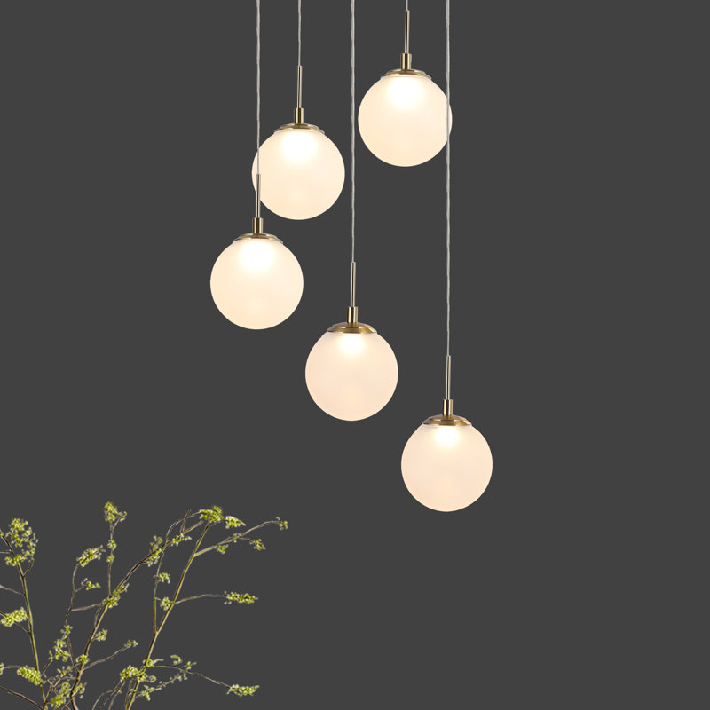 Luminaire suspendu sphérique unique à 5 lumières Christobel