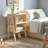 Set of 2 Stackable Accent Table Livingroom, Solid Pine Wood Coach Side Tables, Simple Nightstand-217753820
