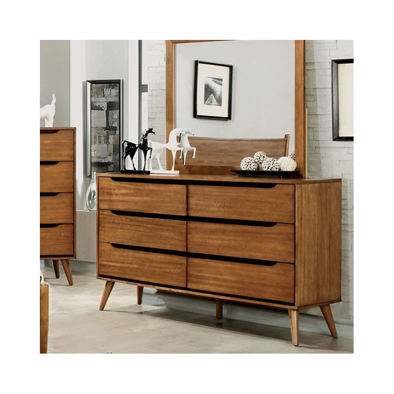 Luleya 58'' W 6 - Drawer Dresser, Oak
