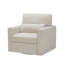 Fauteuil pivotant 1pc avec siège rembourré moelleux beige