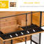 Cage à lapins 48 po avec structure en métal et bois massif, toit imperméable, plateau sans fuites, rampe d'accès facile en bois pour rampe 2, spacieuse