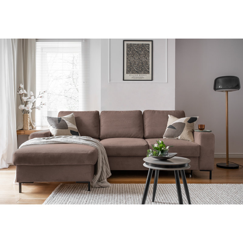 Lofty Lilly 4 seater Corner Sofa Bed, Taupe, Left Hand Facing
