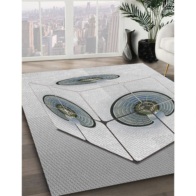 Tapis zone grise à motifs, Rectangle 7 pi x 9 pi