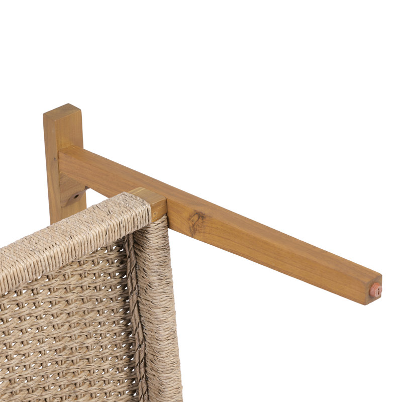 Chaises de patio durables, extérieur rustique en osier de bois d'acacia