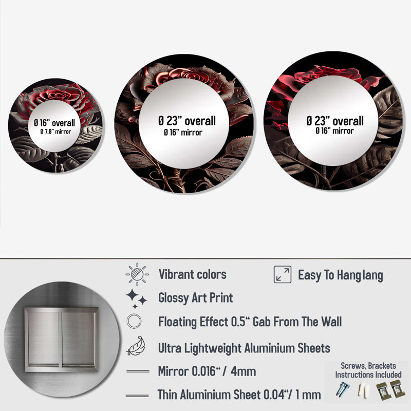 Loretha Metal Round Mirror