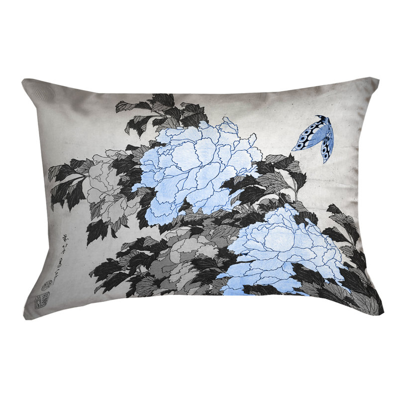 Housse de coussin Katsushika Hokusai, Gris / Bleu