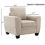 Fauteuil 1Pc de style transitionnel avec accoudoirs souples et accoudoirs fuselés pour salon principal-1703798542