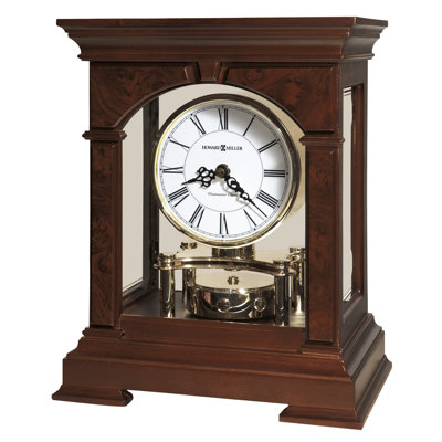Statesboro Traditional Roman Numeral Solid Wood Quartz Movement / Crystal Tabletop Clock in Cherry Bordeaux