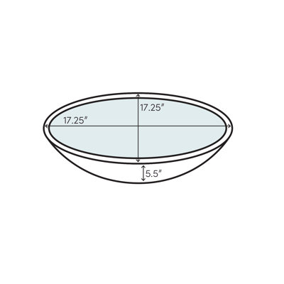Dawn USA 17.25'' Tempered Glass Circular Bathroom Sink