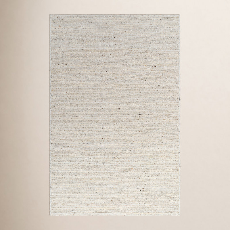 Miramar Wool Striped Area Rug in Beige, Rectangle 2' x 3'