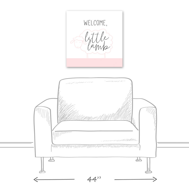 « welcome little agneau », art sur toile Leeza, H 20 po x l 20 po x P 1,25 po