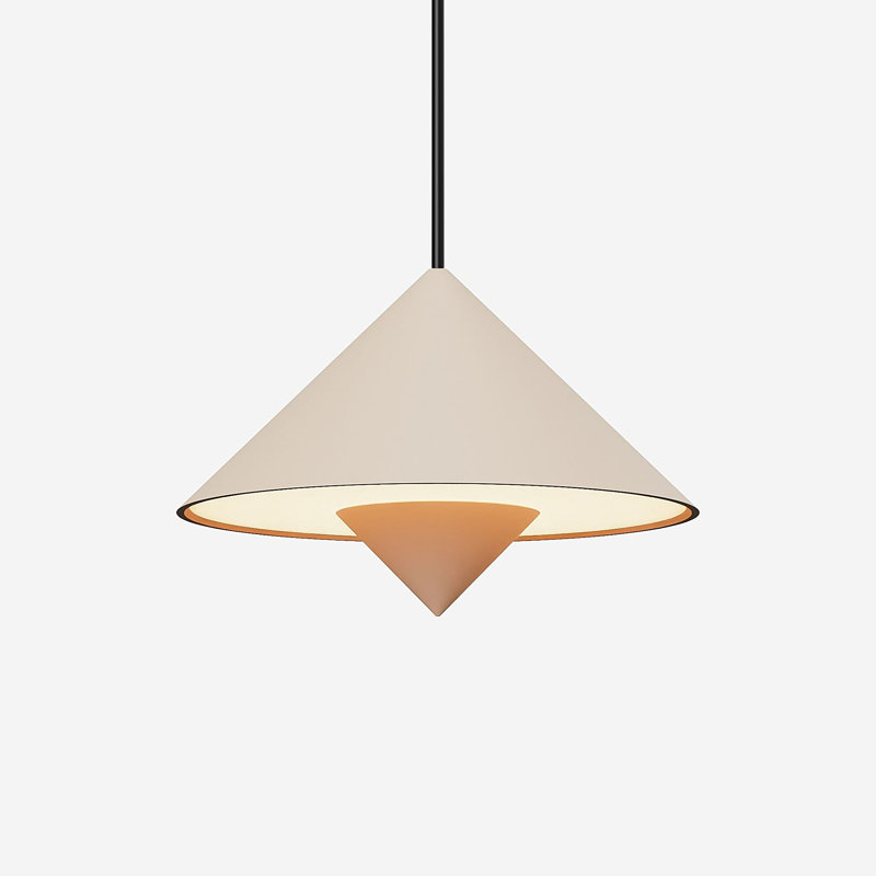 Jai Pendant Light, Black, Peach, 11'' H x 9.84'' W x 9.84'' D