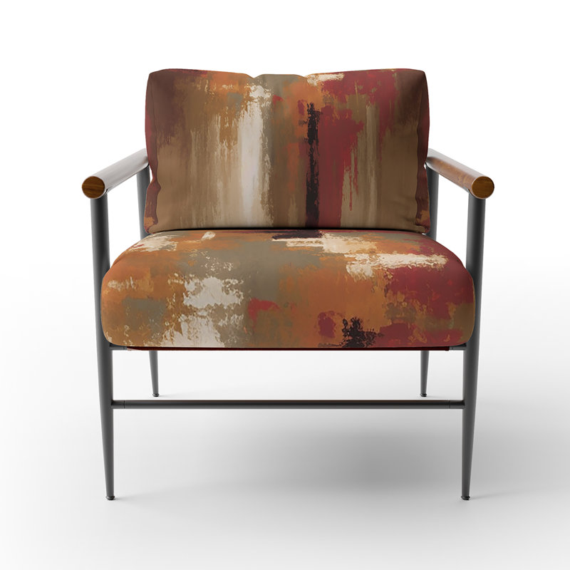 Chocolat City At Horizon II - Fauteuil rembourré contemporain, fauteuil d'appoint abstrait moderne, Noir, noir, noir, noir