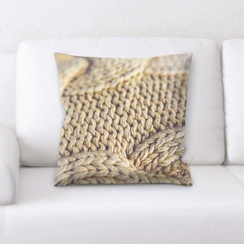 Coussin décoratif texturé en laine Camron
