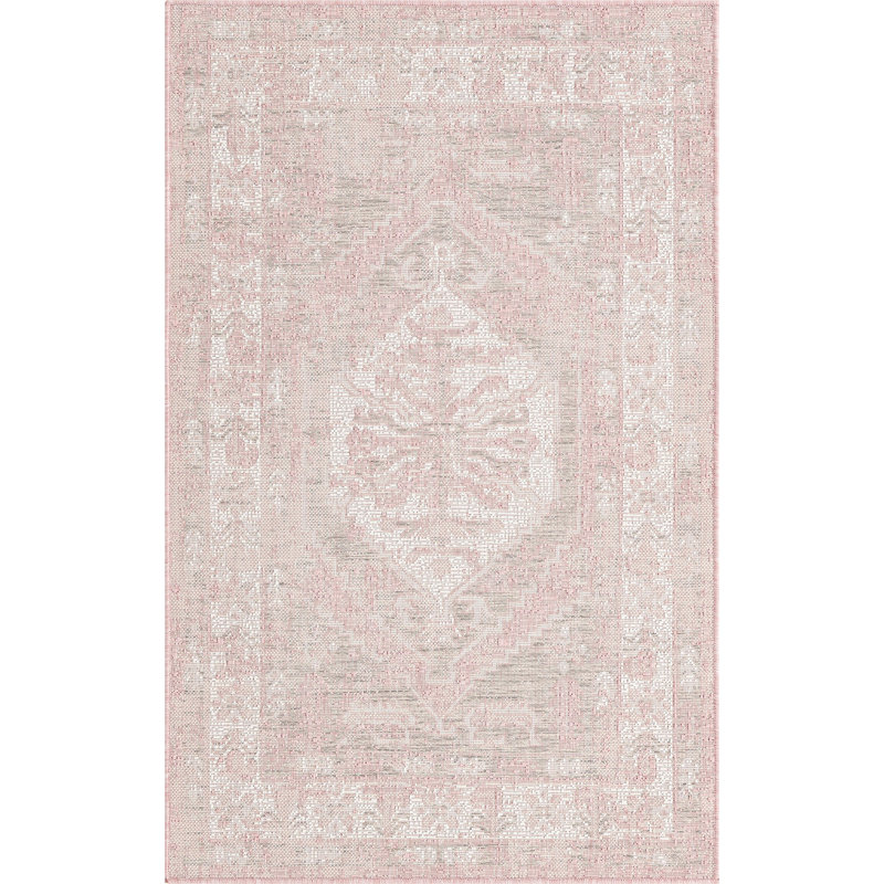 Outdoor Nile Area Rug Pink Color, Rectangle 3'3" x 5'3"