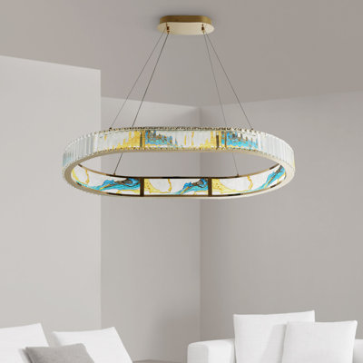Estacia Dimmable LED Wagon Wheel Chandelier