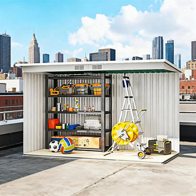 Remise de rangement extérieure pour outils avec portes verrouillables doubles, Vert