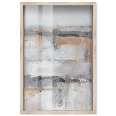 Impression de boîte-cadre décorative grise et beige par Art Remedy