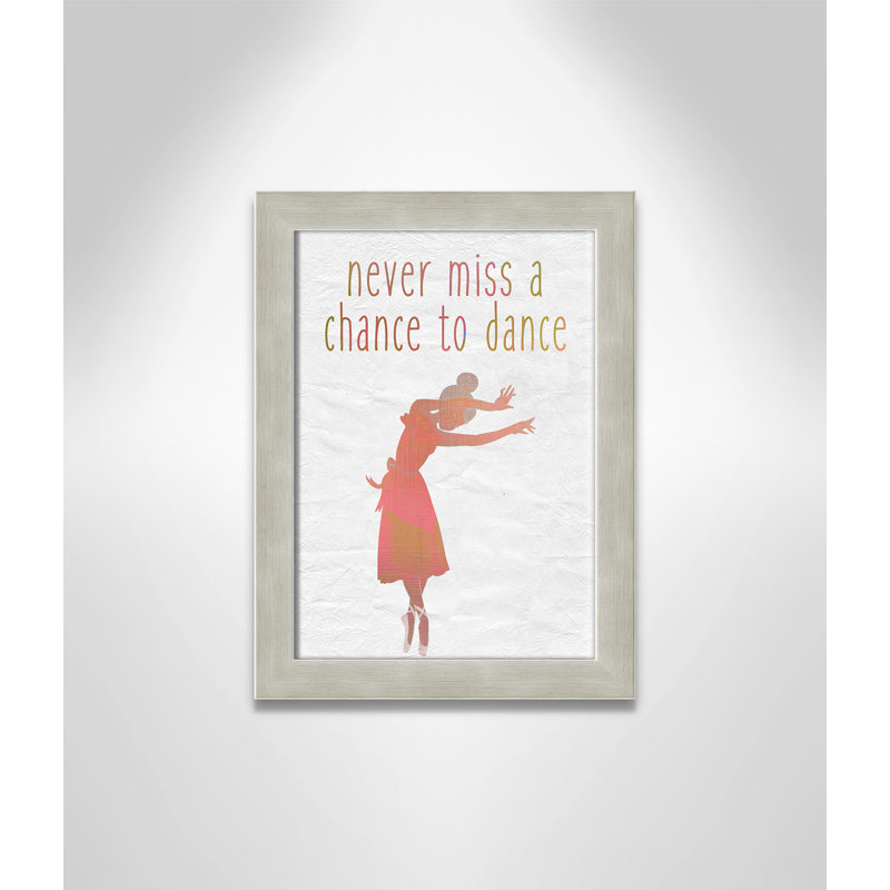 Impression sur papier Dance B, H 14 po x l 10 po x P 0,6 po, Encadré plat argent chaud