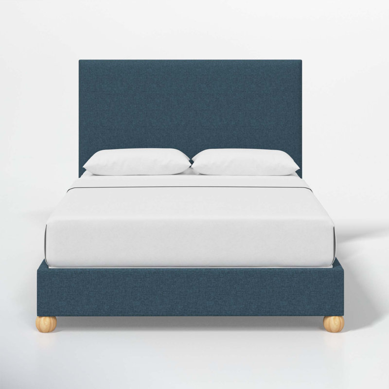 Benita Upholstered Standard Bed, King, Zuma Navy Textured Linen