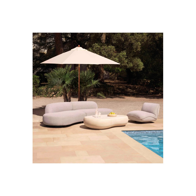 Prime Outdoor Free Form Coffee Table, Smooth Cream