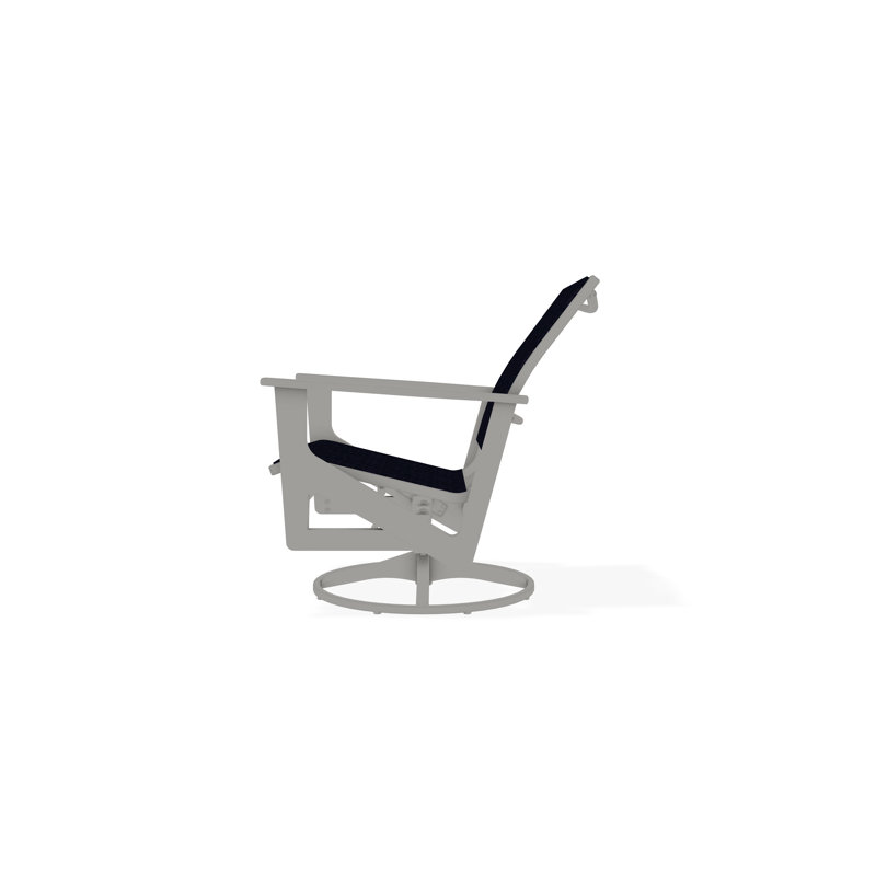 Wexler Outdoor Swivel Lounge Chair, Snow, Moments Navy