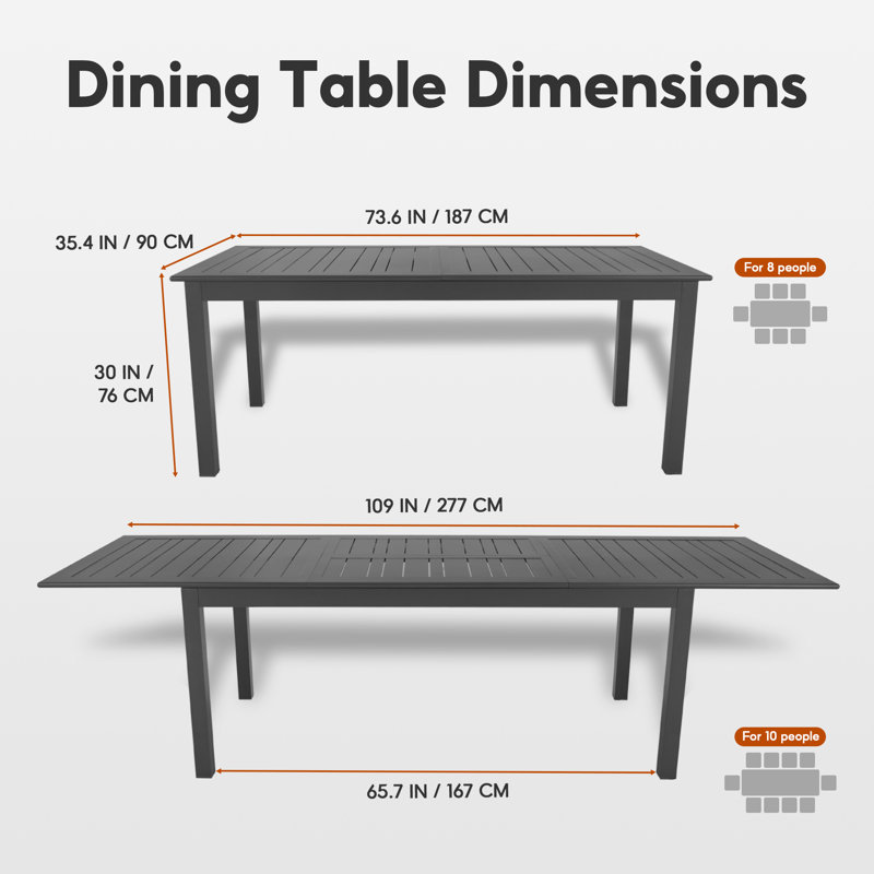 10 - Person Rectangular Extendable Outdoor Patio Dining Set With Cushions