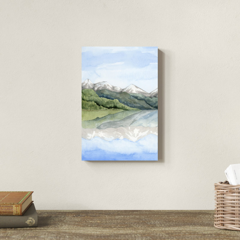 «Mirror Lake I», peinture sur toile, H 12 po x l 8 po