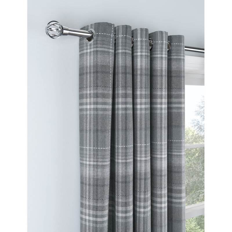 Haynie Room Darkening Curtain Pair, Grey, Width 229 x Drop 183cm