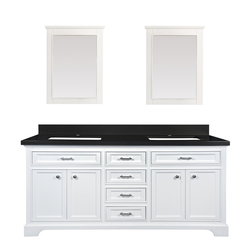 Ensemble de meuble-lavabo double 73 po avec miroir Harkness