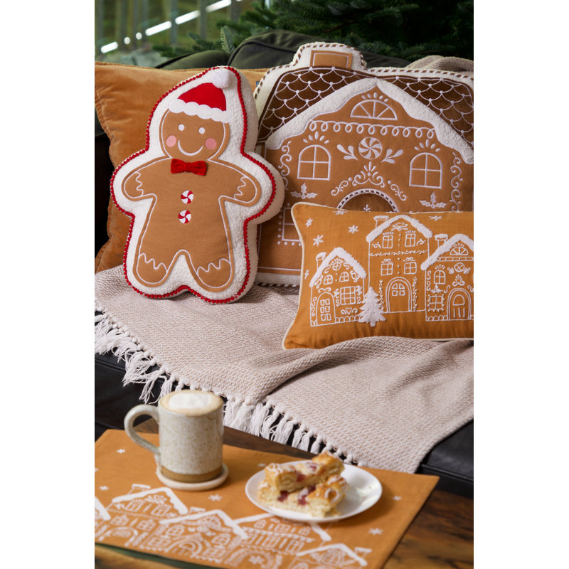 Coussin décoratif Gingerbread House 19 po x 19 po