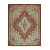 Hand-Knotted High-Quality Pink, Light Green, and Light Blue Area Rug