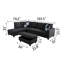 Black Grey Storage Ottoman | Flannel & Faux Leather | X-Stitching | Solid Wood