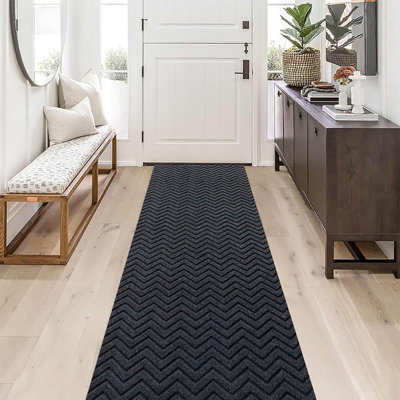 Custom Size Non-Slip Runner Rug Gray Indoor Area Rug for Hallway Kitchen