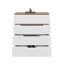 Commode à tiroir H 35 po, quatre tiroirs, plateau supérieur, blanc / chêne clair-315051067