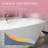 55" Acrylic Freestanding Bathtub, Oval Deep Soaking Bathtub With Center Pop-Up Drain & Integrated Overflow, Contemporary Stand Alone Bath Tub For Bathroom Spa Or Home Upgrade, Glossy White-125225715