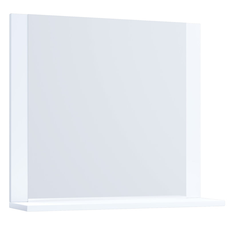 Elverda Flat Mirror with Shelves, 55cm H x 80cm W, White