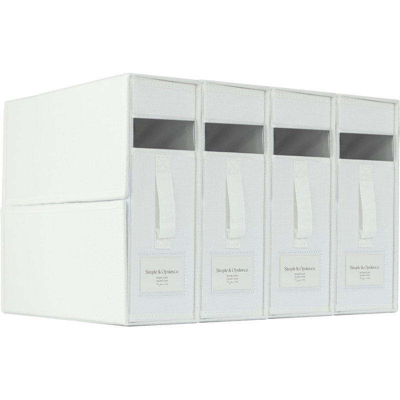 Ensemble de 2 organisateurs de draps et rangement, Blanc, 4 Pack