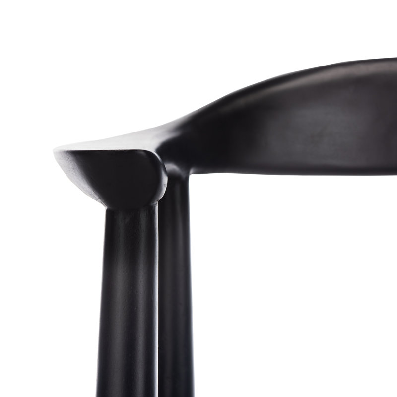 Kazbah 18.9'' H Leather Upholstered Armchair, Black